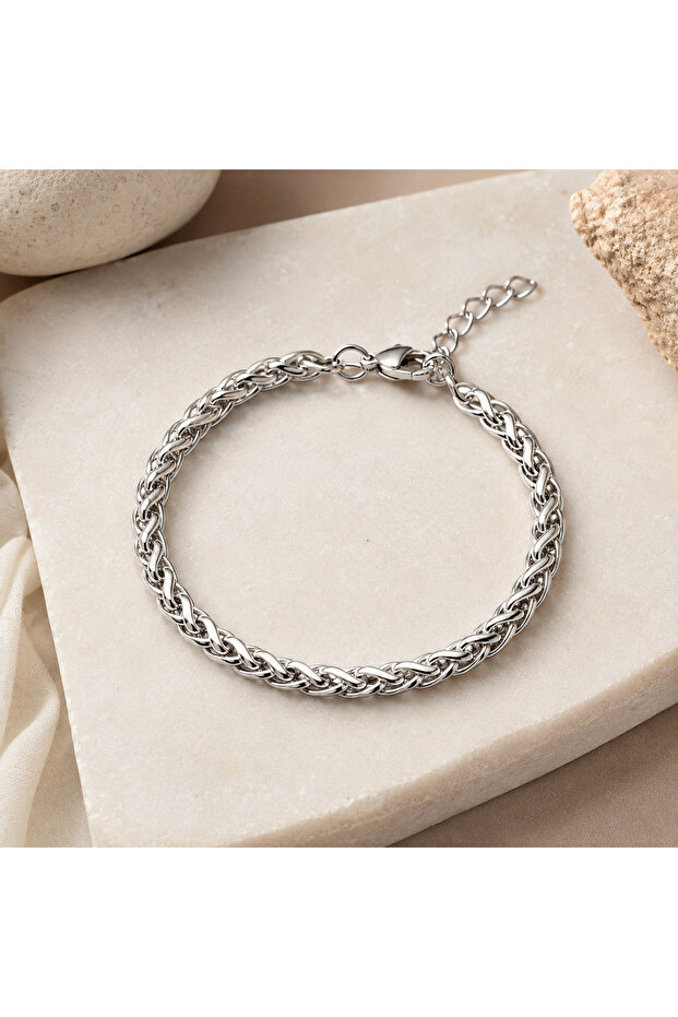 Italian Mesh Model Chain Stainless Steel Tarnish Resistant Men's Bracelet Adjustable