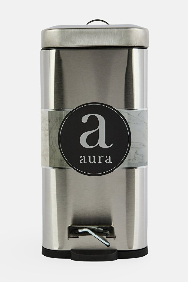 Soft Closing Step Trash Can 5L, Silver