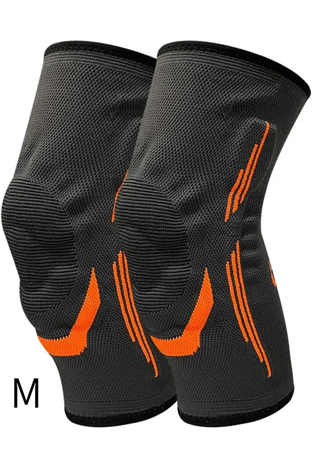 Compression knee brace, arthritis knee brace, joint support, safe for sports, For volleyball, gymnastics and other sports, protects joints (M, orange)