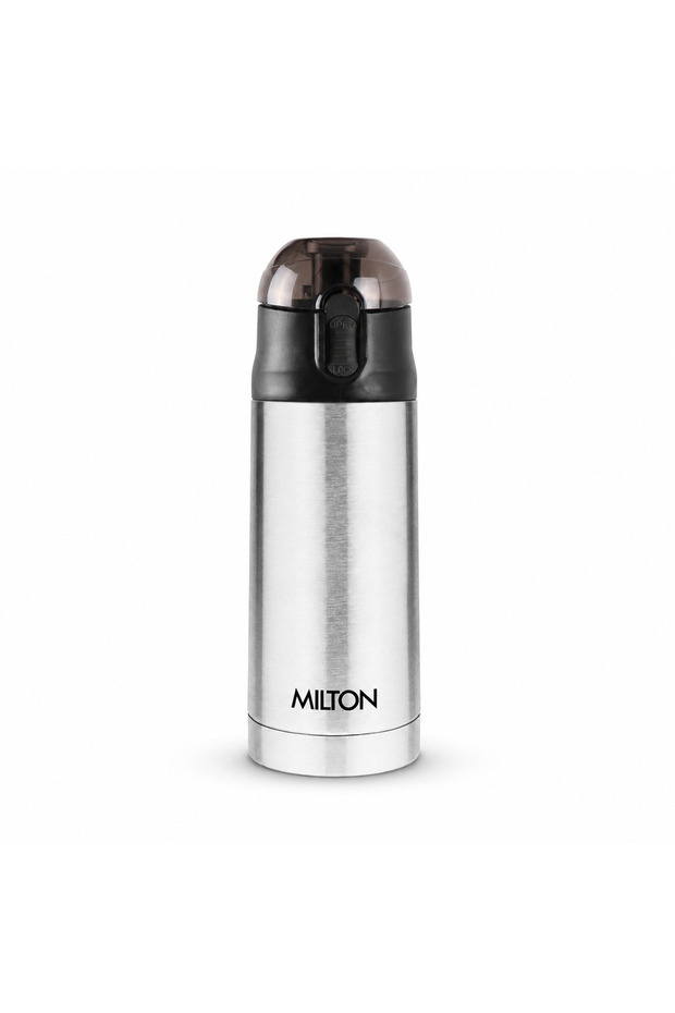 Thermosteel Water Bottle 350ml For Hot And Cold Drinks With Lockable Flex Cap Silver Vacuum Flask