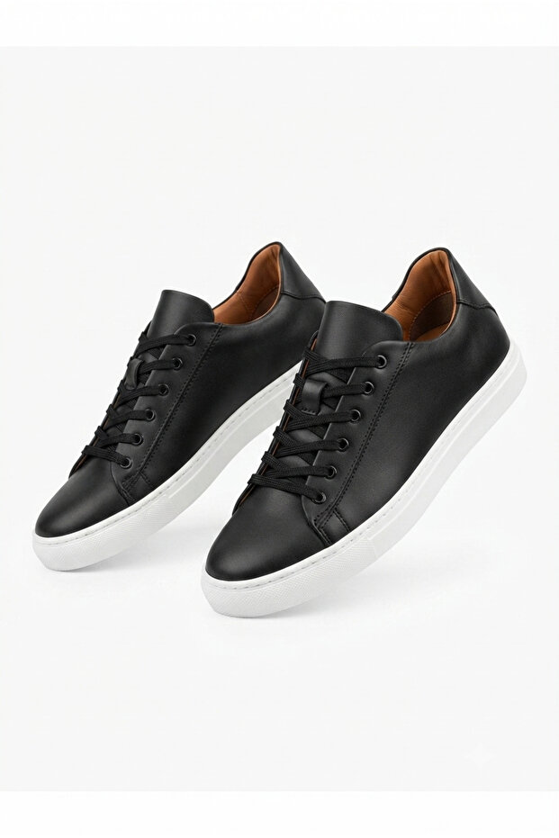 Zrk-X122 High Quality Black and White Orthopedic Sole Lace-Up Men's Sneaker