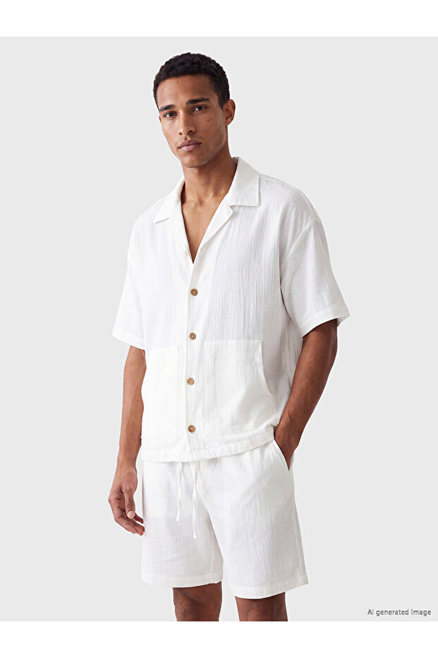 Lcw Vision Ecru Relax Fit Men's Shirt