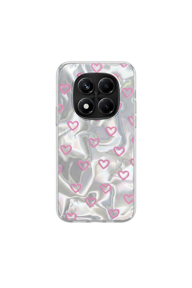 Xiaomi Redmi Note 15 Pro 4g Compatible Case Heart Patterned Silicone Case Pink