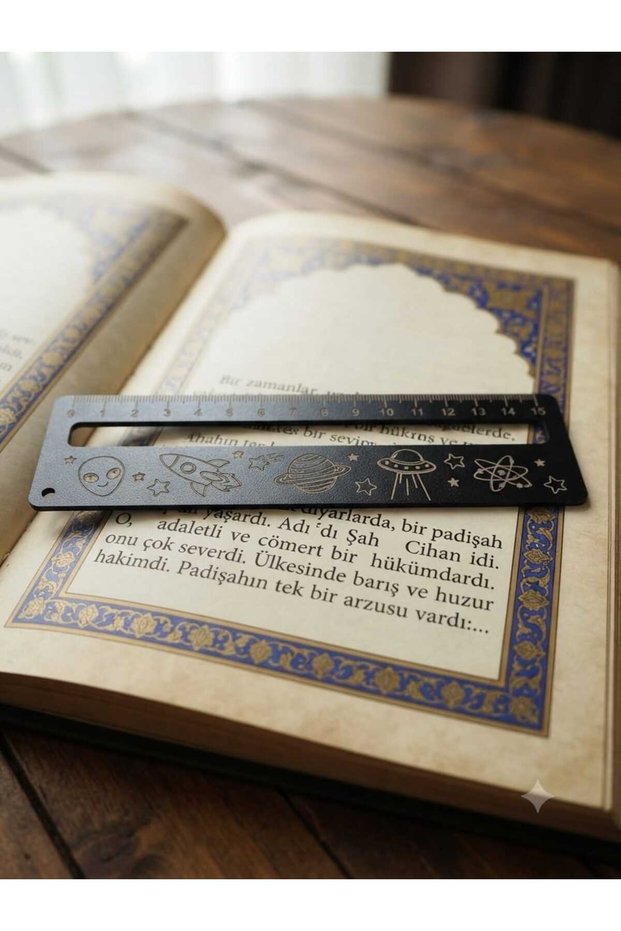10 Pieces of Wooden Bookmarks (with Reading Guide and Ruler) 3 mm Colored Mdf Laser Cut and Printed Bookmark (15 cm) No9