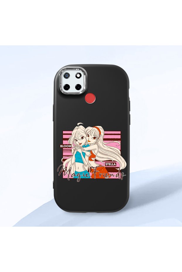 Black Silicone Case Compatible with Realme C25/C25S with Shock-Absorbing Camera Protections