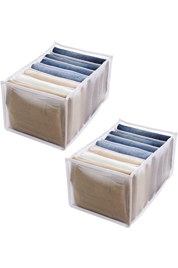 Two-piece storage compartment, washable and foldable, white.