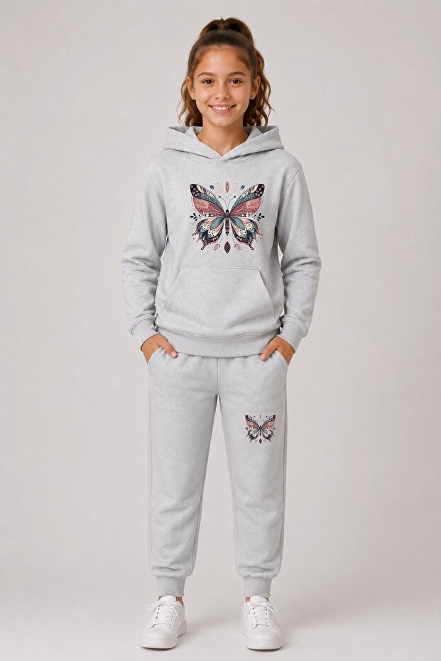 Busekids New Season Printed Hooded Children's Tracksuit Set