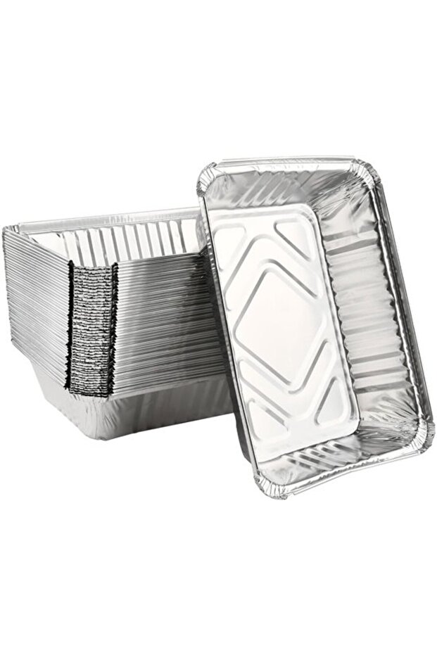 Disposable baking molds (50 pieces), aluminum foil grease drip tray, suitable for barbecues, camping, and parties.