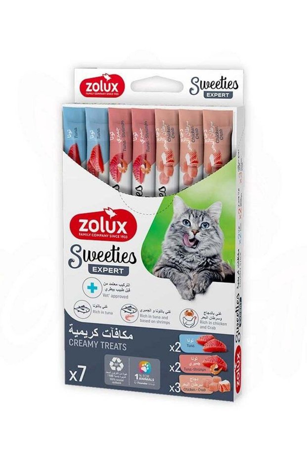 Sweeties Creamy Stick for Cats, Mixed of Tuna, Crabs & Shrimp, 7 pcs/box