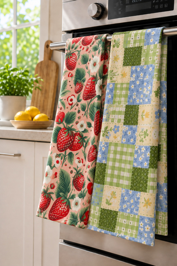 Mouds 2-Piece Patterned Kitchen Towel 35X50 cm – Digital Print Pattern, Strong Absorbency