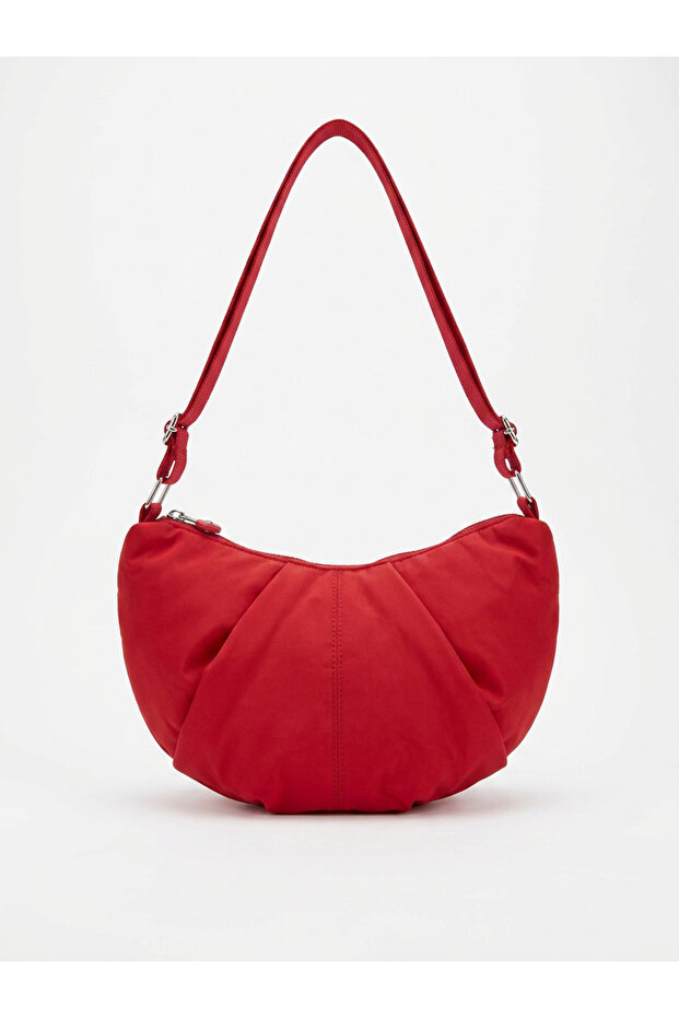 Women's Red Color Quilted Fabric Crossbody Shoulder Bag