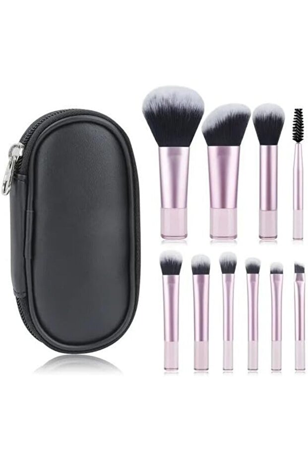 Makeup Brush Set (On The Go) Contains Ten Makeup Brushes Plus A Set Bag - S07