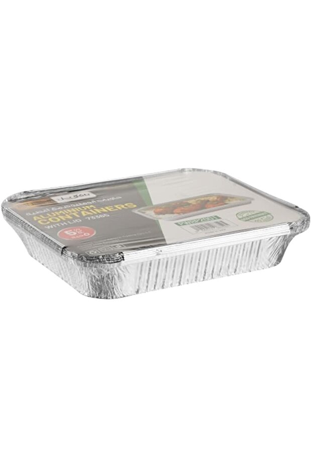 Aluminum Container with Lid 5 pcs pack 73365