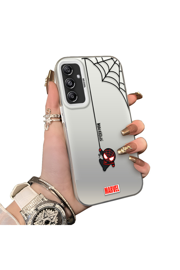 Samsung Galaxy A24 Compatible Silicone Edge Hard Back Case Couple Phone Case Spiderman Patterned