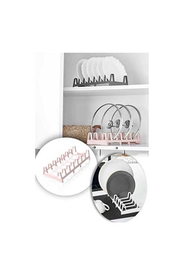 Pot Lid Organizer - 6-Compartment Pot Lid Rack