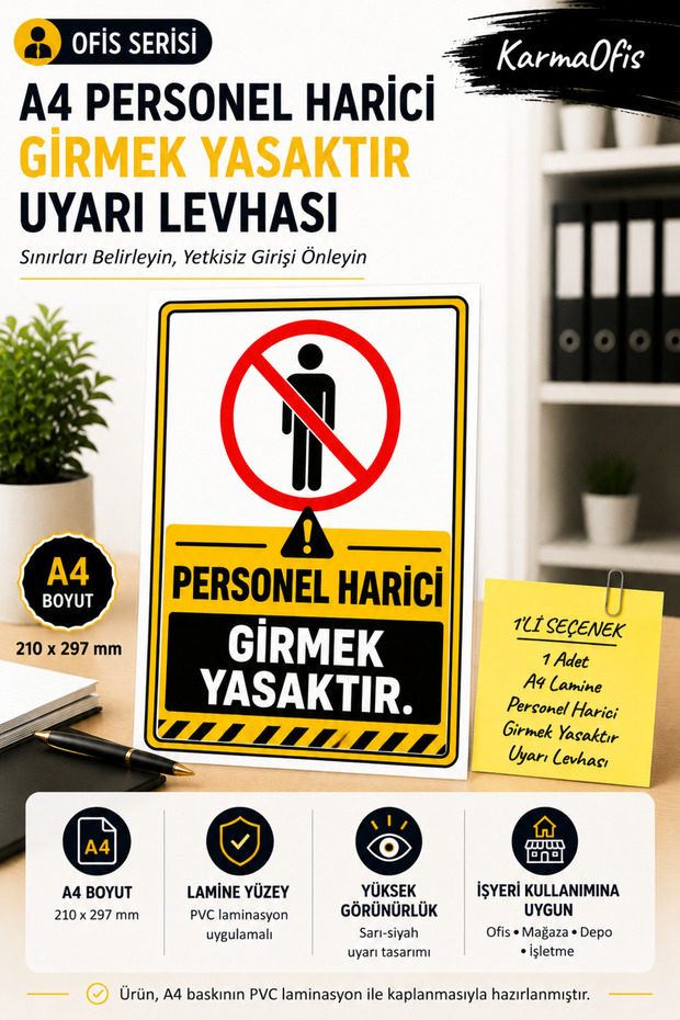 A4 Personnel Externally Entering Prohibited Warning Sign Pvc Laminated Workplace Prohibited Entry Sign 1 Piece