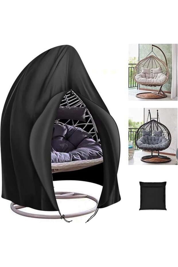 230x200 cm, hanging chair cover, egg waterproof garden durable 210D Oxford cloth, black