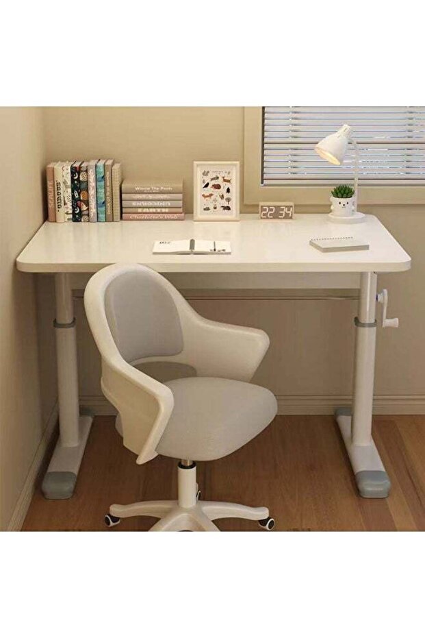Height Adjustable Study & Work Desk Perfect for students, professionals, and home offices, this versatile desk features adjustable height settings, a spacious tabletop, sturdy legs, and a