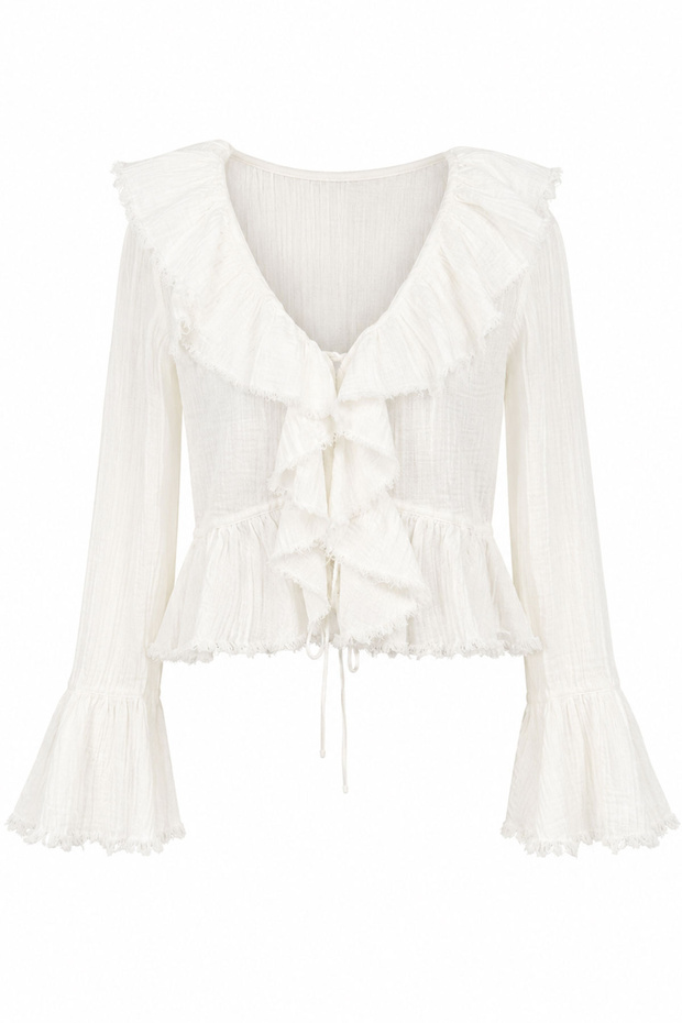 Ruffled Muslin Shirt