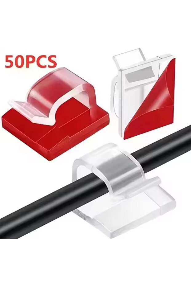 50PCS-Transparent 10/20/50PCS Cable Organizer Clips Wire Winder Holder Protector USB Cable Managemen