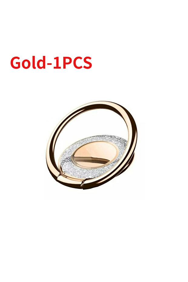 Gold-1PCS 1/2pcs Phone Finger Ring Holder 360° Rotatable Fashion Circular Finger Ring Buckle Univers