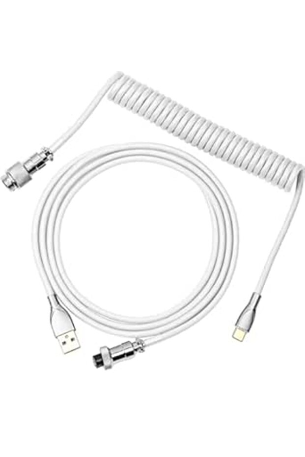 كابل USB C ملفوف مخصص احترافي للوحة مفاتيح الكمبيوتر، كابل لوحة مفاتيح ميكانيكية قابل للفصل