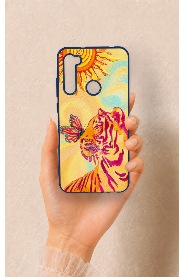 Redmi Note 8 Compatible Tiger of the Sun Patterned Silicone Case