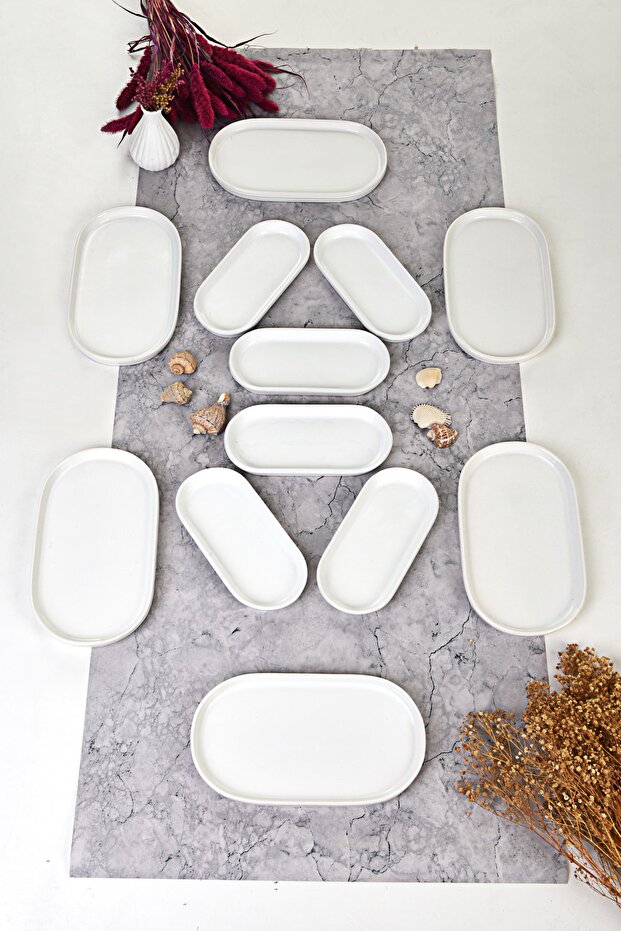 12 Parça Kahvaltılık Sunum Seti&tabağı - 1