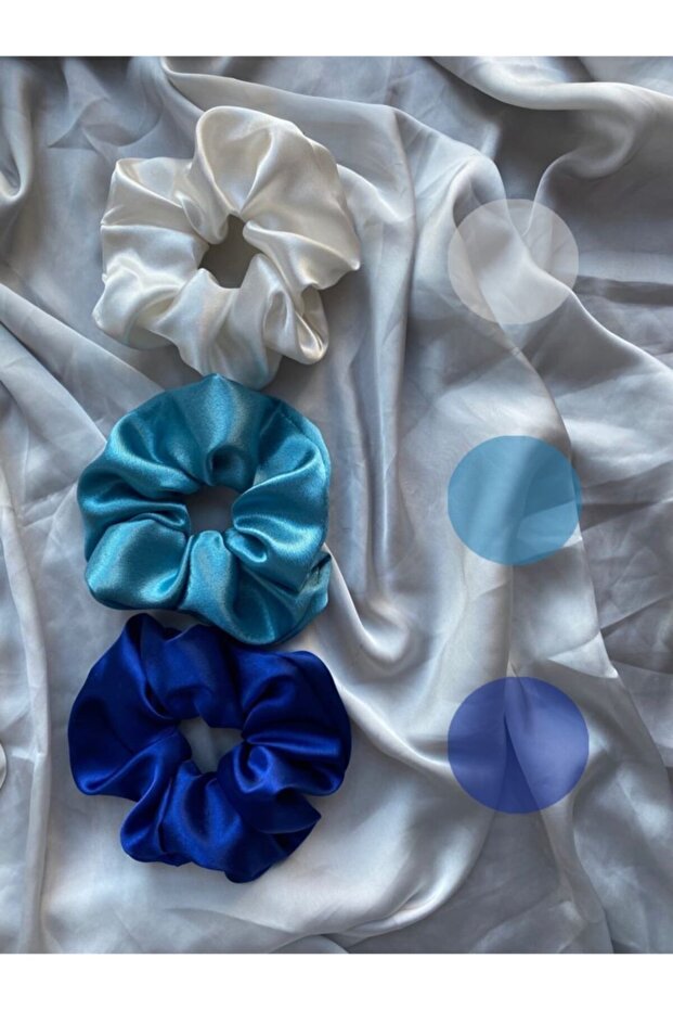 Women's Satin 3-Piece Hair Rubber Buckle Set