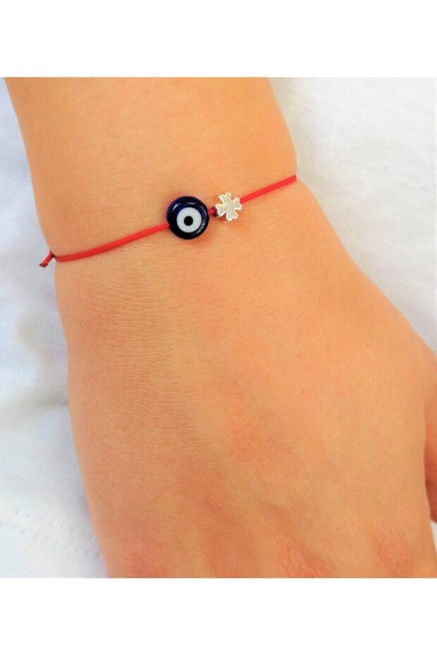 Women's Clover and Evil Eye Beaded Lucky Bracelet