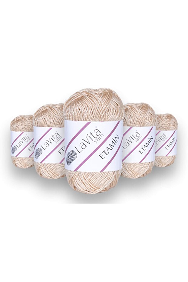 Etamin 30 gr Amigurumi, Punch, Etamine, Hand Knitting Thread, 5 Pack Taka Yarn (9505-TILE)