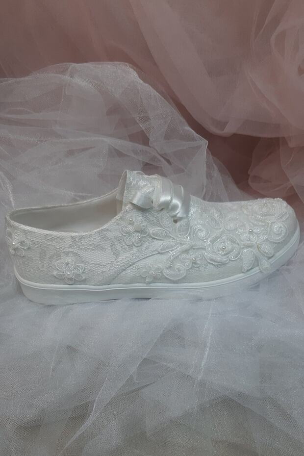 901 Series Wedge Heel French Lace Wedding Dress Shoes