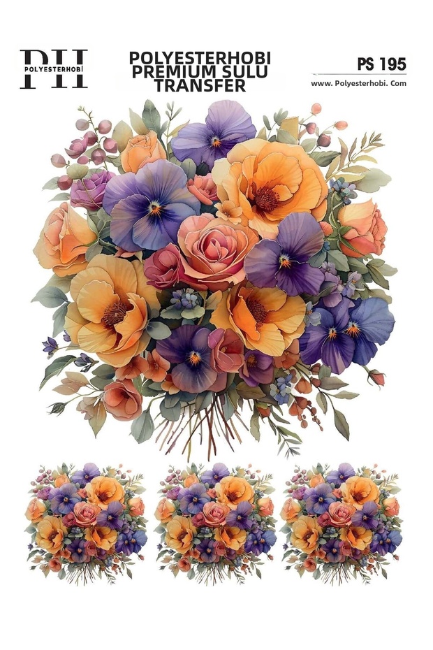 Premium Water Transfer 25X35 cm Flower Patterned Ps 195