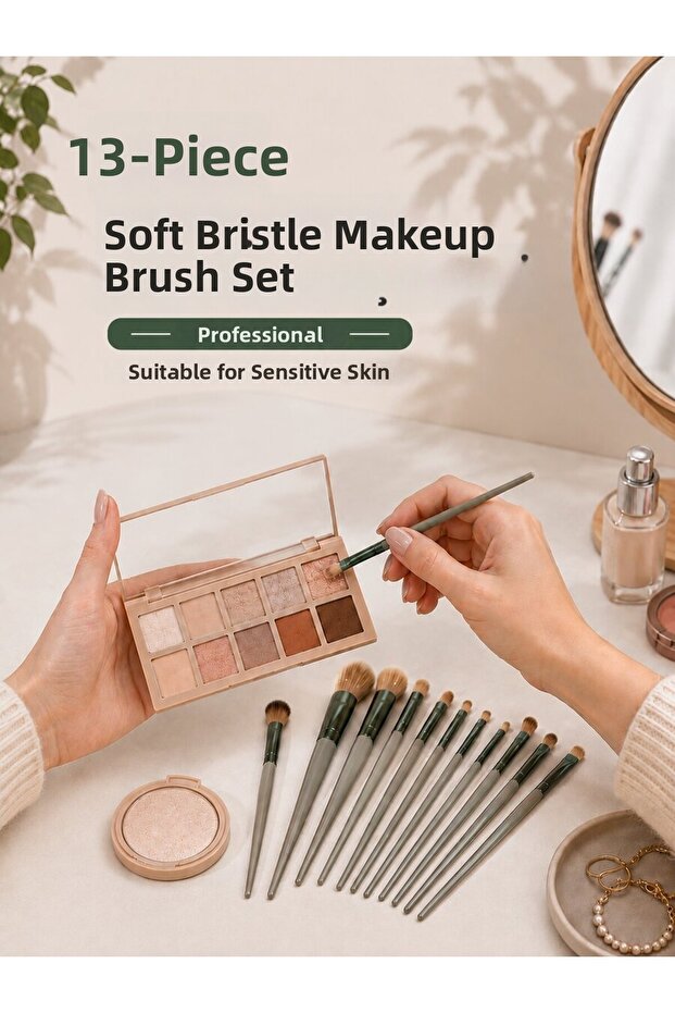 13-Piece Soft Bristle Makeup Brush Set Professional Suitable for Sensitive Skin? - Sptrot5058-8