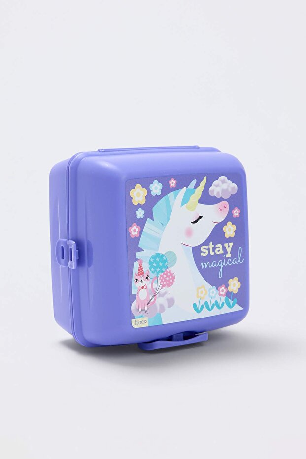 Lila Kız Çocuk Unicorn Temalı Beslenme / Saklama Kabı TKDAW27SKB00004