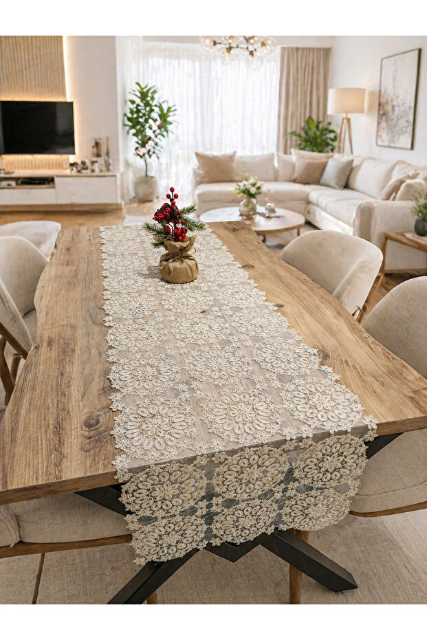 Lux Runner Custom Embroidered Tablecloth 2.20X45 cm