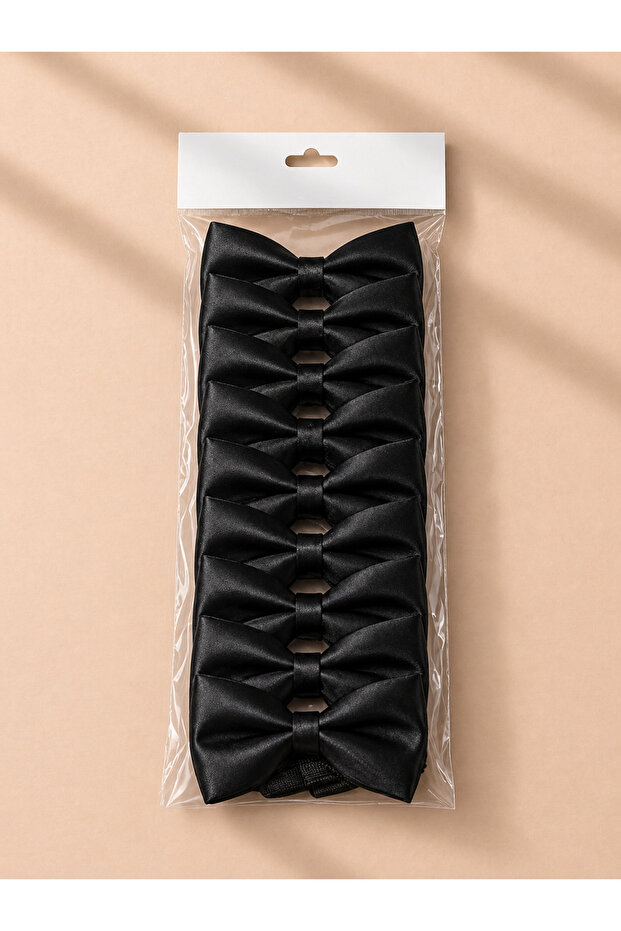 10 Pieces Black Satin Bow Ties