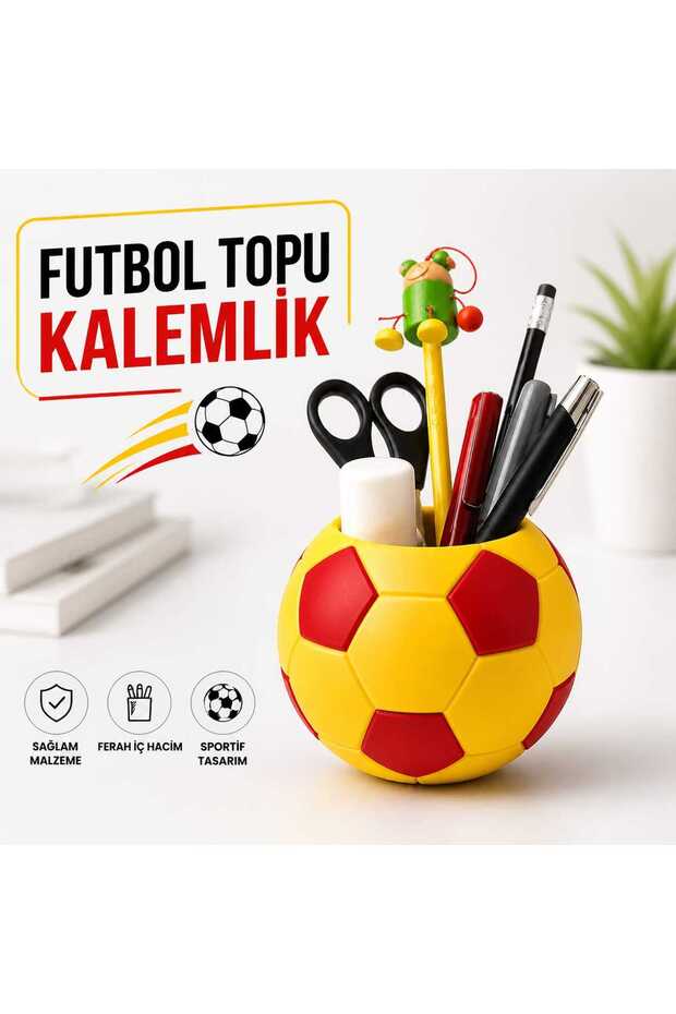 Soccer Ball Pen Holder Desktop Organizer Pencil Case Office Desk Organizer