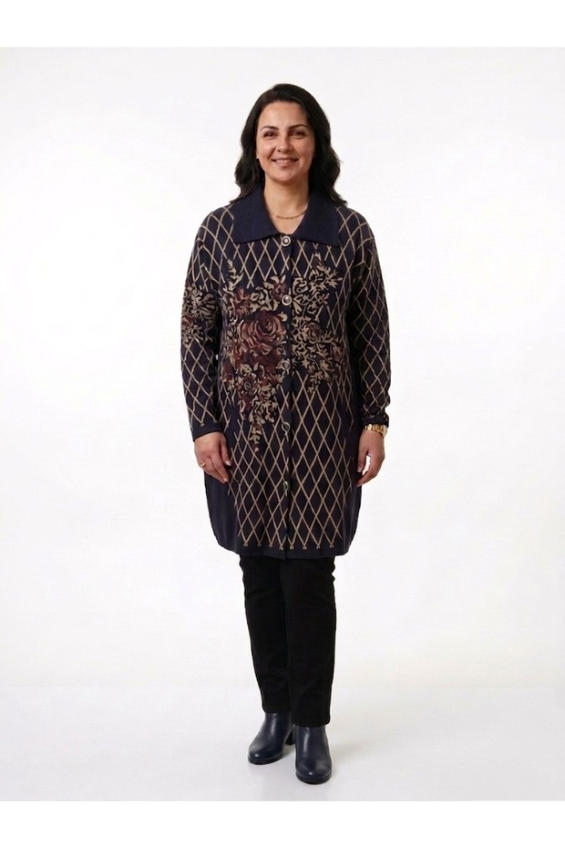 سترة تريكو منقوشة
