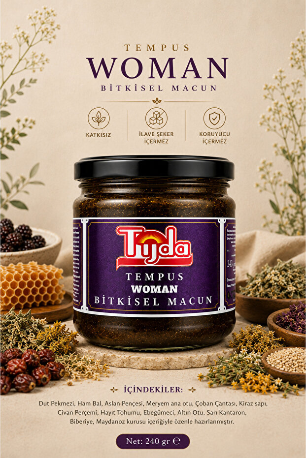 Tempus Macun Hayıtlı,civan perçemli,Aslan pençesi,Meryem ana otu Karışımlı Macun 240 Gr. - 1