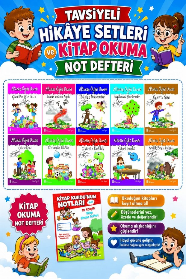Afacan Öykü Dizisi + Book Reading Notebooks for 2Nd Grade Students