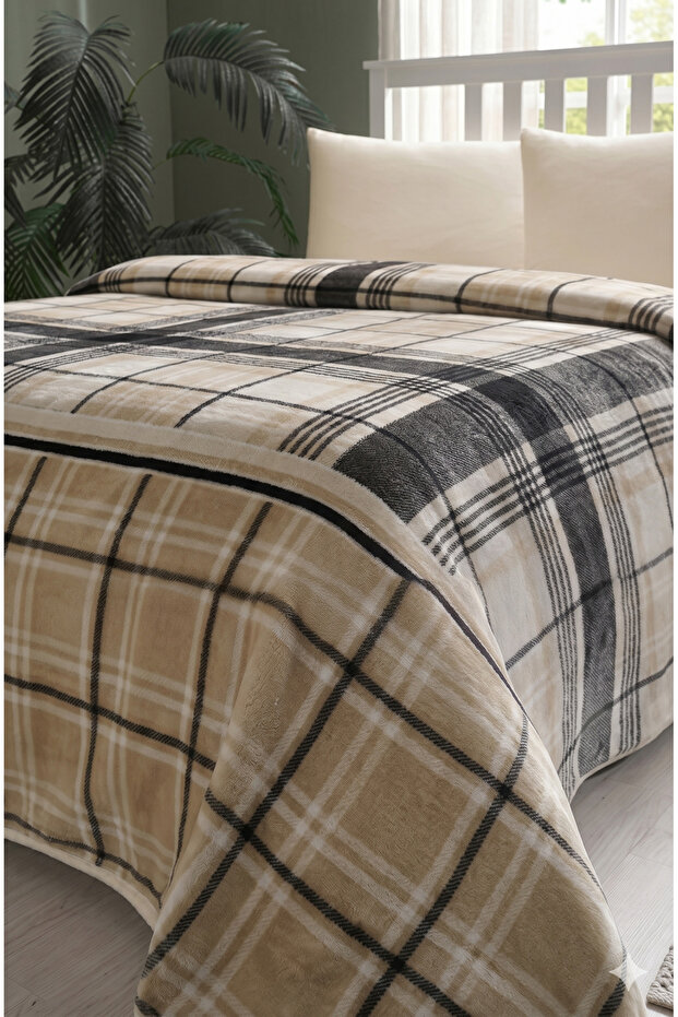 Ocre Beige Blanket Double - 2