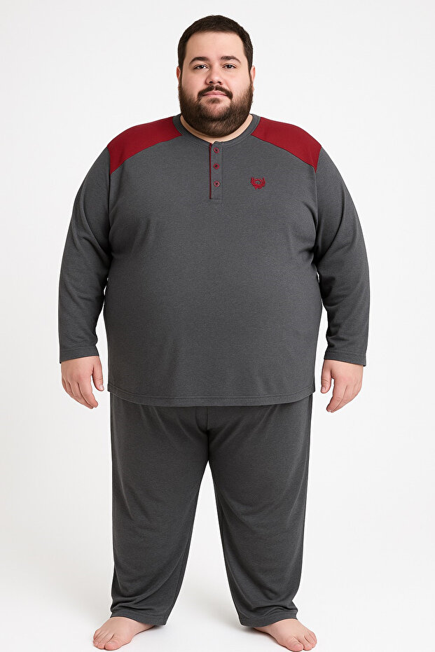 Men's High Quality Interlock Combed Cotton Plus Size Pajama Set 18540