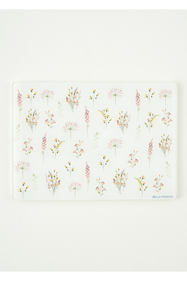 لوح تقطيع زجاجي Flores، مقاس 35×25 سم