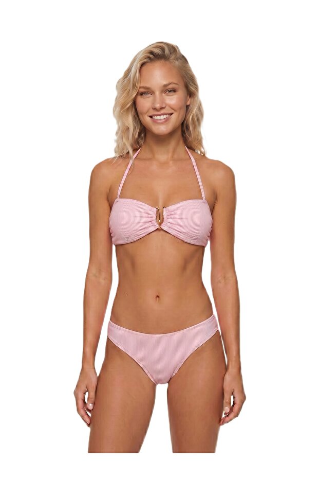 Donlaritta Women's Halter Neck Detachable Strap Strapless Bikini Set with Accessories