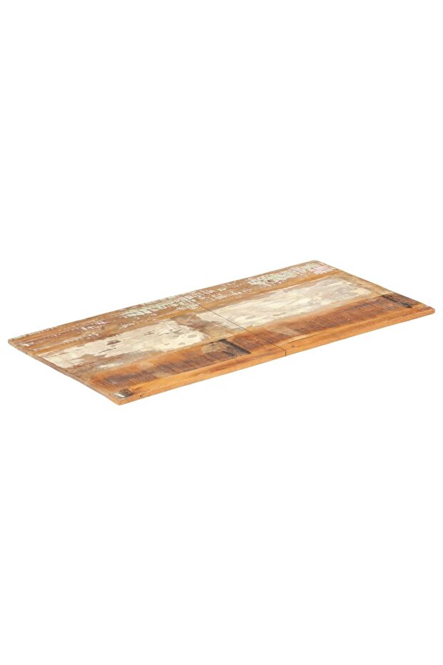Rectangular table top 60x120 cm solid recycled wood 15-16 mm - 7