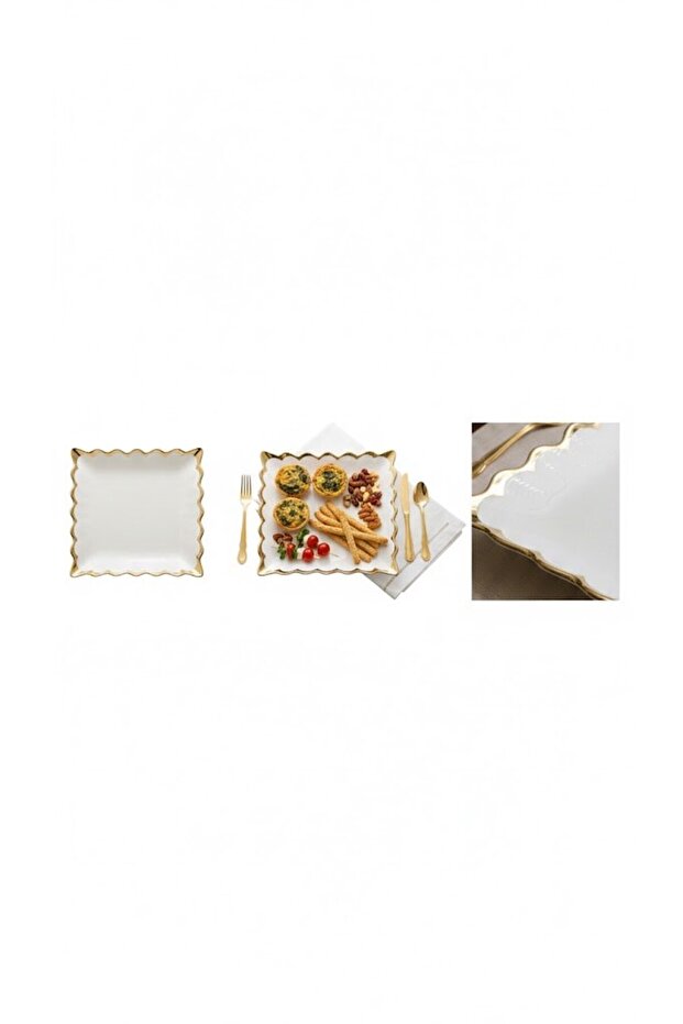 Daisy Square Serving Plate 26X26 cm - 4