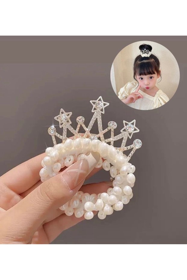Korean Lolita Style Pearl Ballerina Princess Bun Crown Tire Elsa Frezon Queen of Snows Birthday