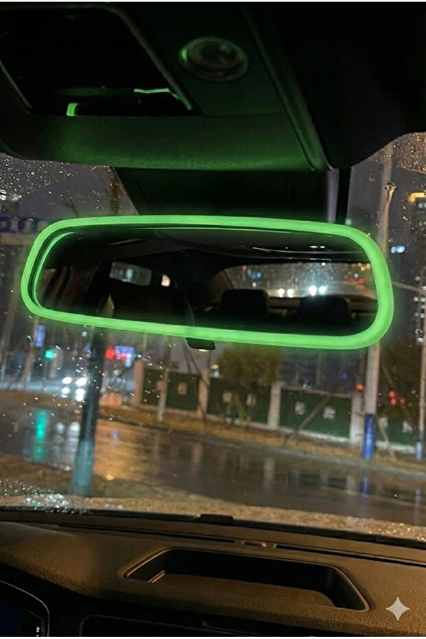 Tky Highlighter Yellow Color Rearview Mirror Protective Frame Decorative Silicone Mirror Case