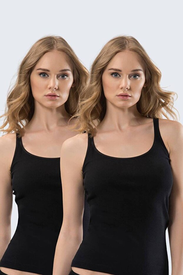 Women's U-Neck Strappy 2-Piece Camisole Undershirt